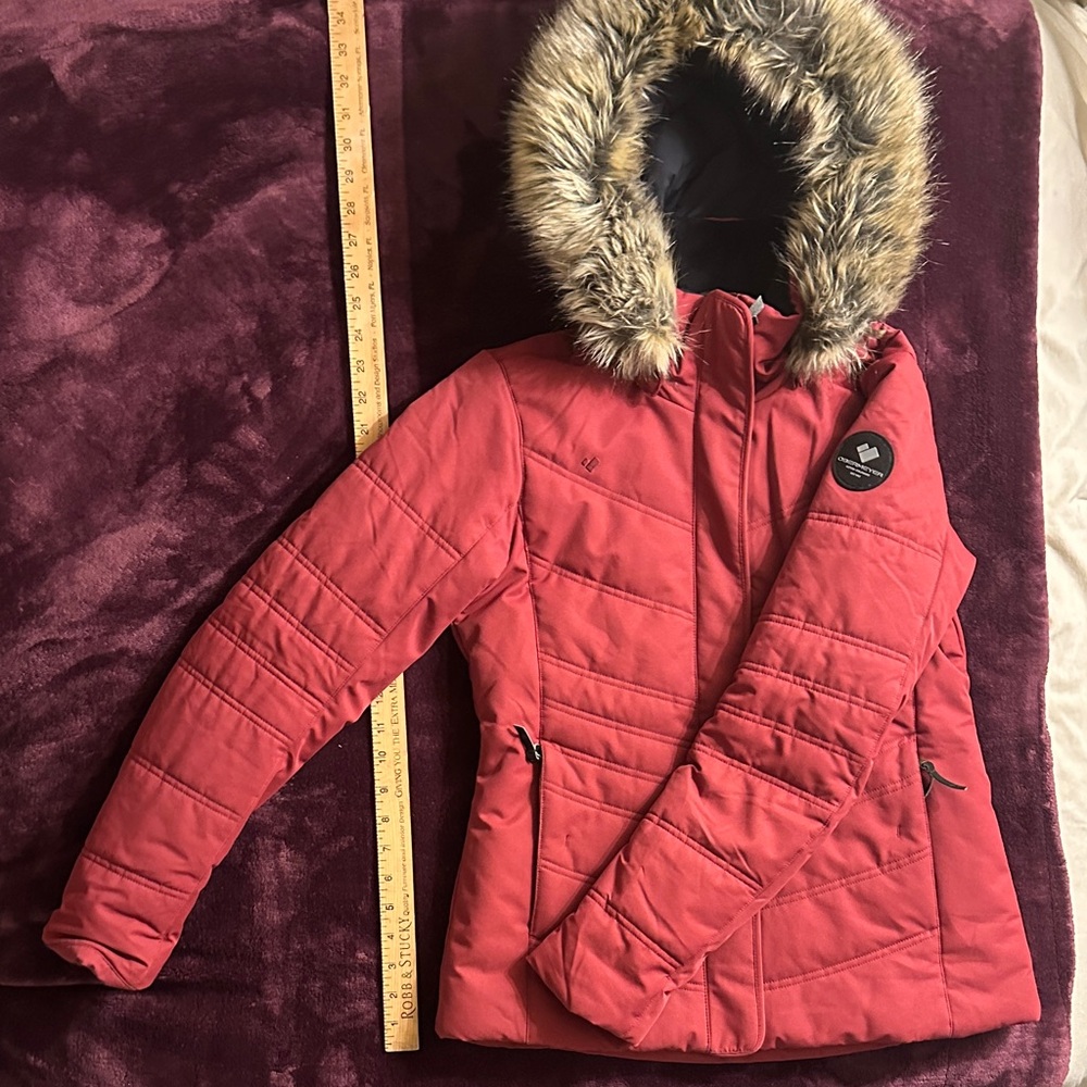 Obermeyer Ski Jacket and Pants Maroon and Black  Great Shape Small/Medium